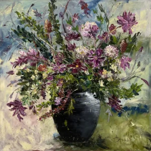 SERIE CANASTAS Y JARRONES JARRÓN Y VIOLETAS