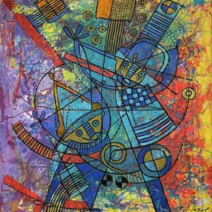 La sonaja infantil – Pintura de Fulgencio Lazo