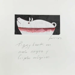 Piggy bank en mole negro y frijoles mágicos