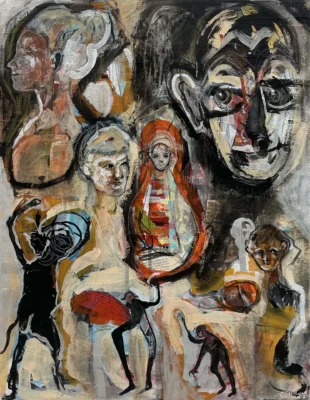 Mixta y collage sobre tela | 80 x 60 cm Dualidad