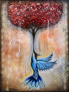 Colibrí y árbol