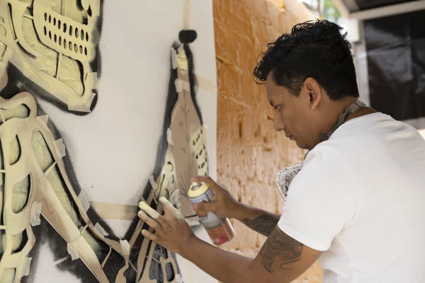 Mural de Mocka para Día de Muertos