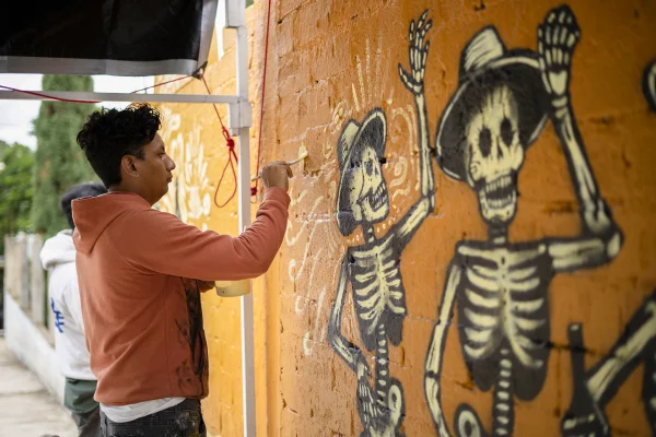 Mural de Mocka para Día de Muertos